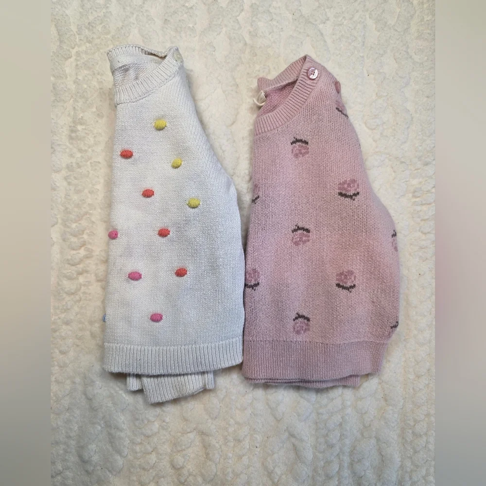 2 Gap Baby 100% Cotton Knit Sweaters 12-24M Bundle